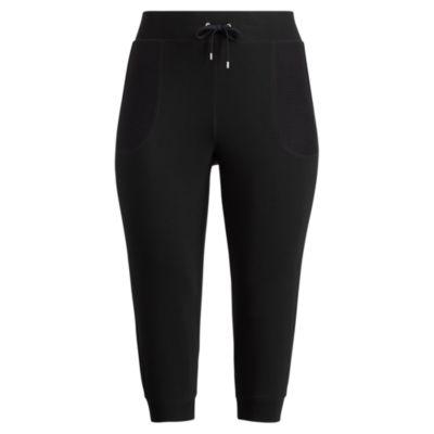 Ralph Lauren Cropped Skinny Sweatpants Polo Black