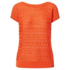 Ralph Lauren Lauren Cable Short-sleeve Sweater Sunset Orange