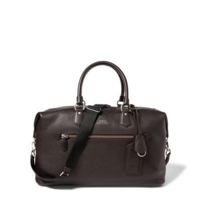 Ralph Lauren Pebbled Leather Duffel Bag Dark Brown