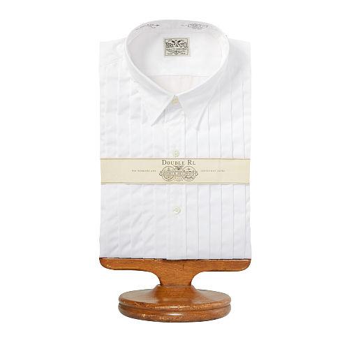 Ralph Lauren Rrl Eli Pleated Tuxedo Shirt White