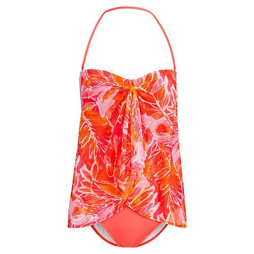 Ralph Lauren Lauren Sheer-overlay One-piece Orange Multi