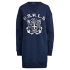 Ralph Lauren Print Fleece Sweater Dress French Navy