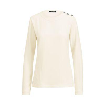 Ralph Lauren Button-shoulder Knit Shirt Herbal Milk