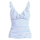 Ralph Lauren Ruffled Striped Tankini White/blue