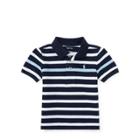 Ralph Lauren Striped Cotton Mesh Polo Shirt Newport Navy Multi 12m
