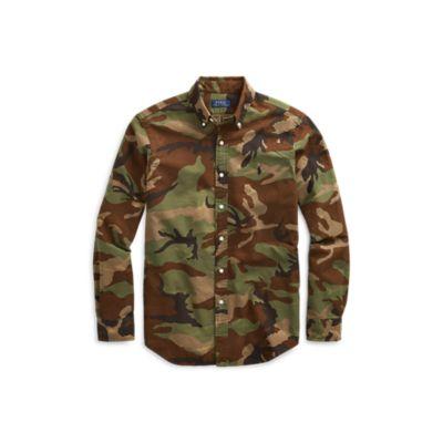 Ralph Lauren Classic Fit Camo Oxford Shirt Surplus Camo