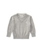 Ralph Lauren Cotton V-neck Sweater Andover Heather 3m