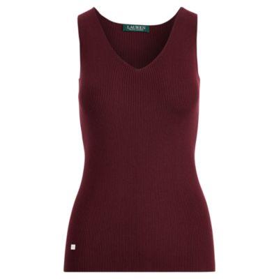 Ralph Lauren Ribbed Cotton-blend Tank Red Sangria