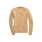 Ralph Lauren Cable-knit V-neck Sweater Camel