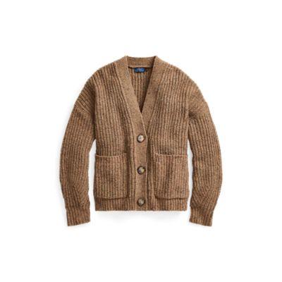 Ralph Lauren Cropped Wool-blend Cardigan Brown Multi