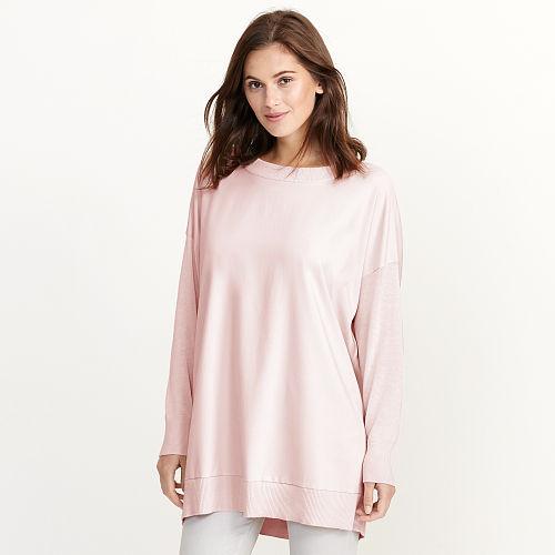Ralph Lauren Lauren Petite Twill-front Sweater Pale Rose