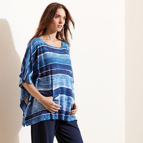 Ralph Lauren Lauren Striped Sleep Poncho Blue Stripe