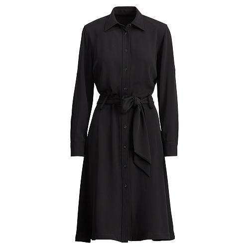 Ralph Lauren Lauren Fit-and-flare Shirtdress Polo Black