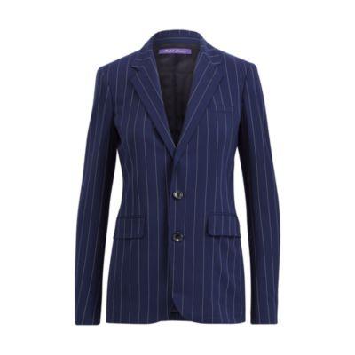 Ralph Lauren Fabian Pinstripe Wool Jacket Navy/cream