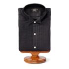 Ralph Lauren Rrl Cotton Sateen Tuxedo Shirt Sulphur Black
