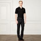 Ralph Lauren Custom Fit Piqu Polo Shirt Black