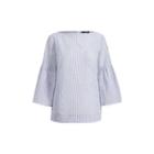 Ralph Lauren Striped Cotton Bell-sleeve Top Blue/white Mp