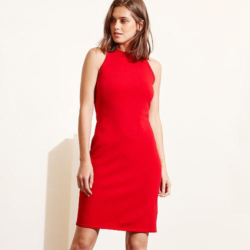 Ralph Lauren Lauren Ponte Sleeveless Dress Red