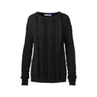 Ralph Lauren Fringed Cable Cashmere Sweater Black