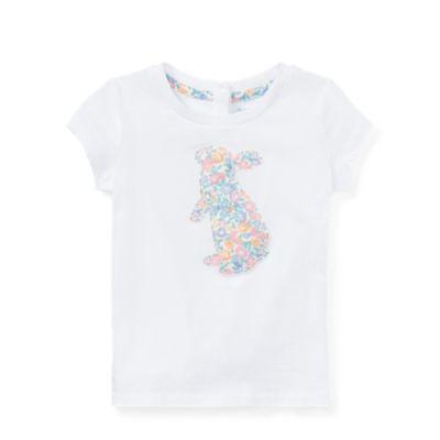Ralph Lauren Floral Bunny Cotton T-shirt White 12m