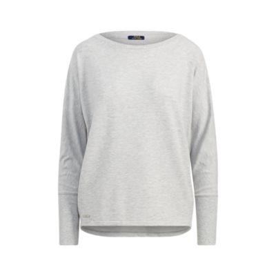 Ralph Lauren French Terry Drapey Top Spring Heather