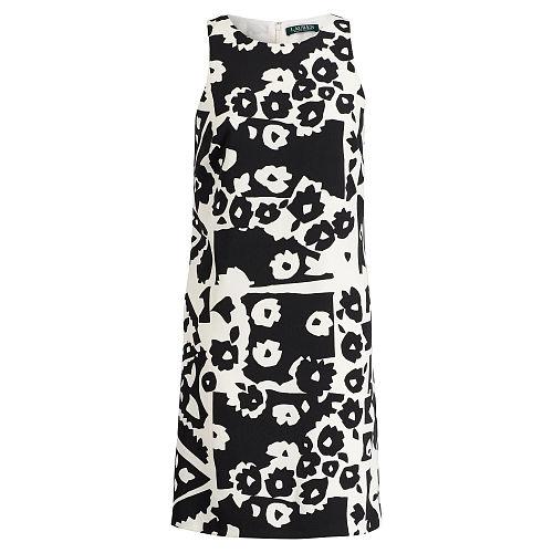 Ralph Lauren Lauren Floral-print Crepe Dress Black-colonial Cream