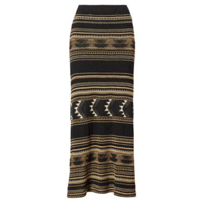 Ralph Lauren Linen-silk Maxiskirt Black/tan