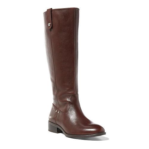 Ralph Lauren Lauren Maskin Burnished Leather Boot Dark Brown