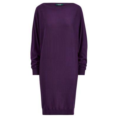 Ralph Lauren Dolman-sleeve Sweater Dress Dark Mulberry