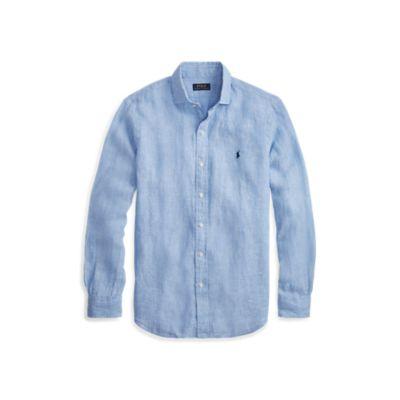 Ralph Lauren Classic Fit Linen Shirt Blue/white 3x Big