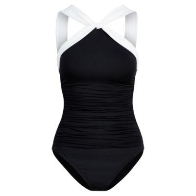 Ralph Lauren Ruched Halter One-piece Black