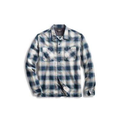Ralph Lauren Plaid Cotton-blend Workshirt Rl 130 Blue Green