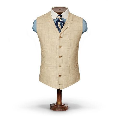 Ralph Lauren Rrl Bryant Silk-linen Lapel Vest Sand Tan