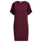 Ralph Lauren Back-pleated Twill Shift Dress Red Sangria