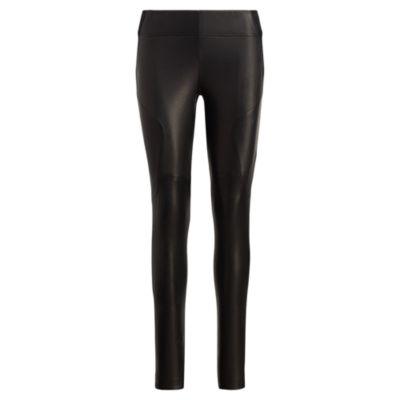 Ralph Lauren Leather-front Stretch Legging Polo Black
