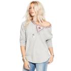 Ralph Lauren Denim & Supply Beaded French Terry Sweatshirt Vintage Grey Heather