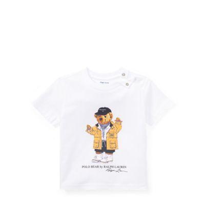 Ralph Lauren Raincoat Bear Cotton T-shirt White 18m