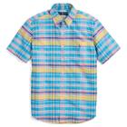 Polo Ralph Lauren Plaid Cotton Oxford Shirt Ocean/racing Yellow Mult