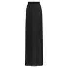 Ralph Lauren Chantel Pleated Silk Maxiskirt Black