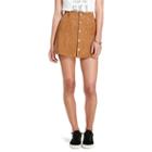 Ralph Lauren Denim & Supply Suede Button-front Skirt Tan