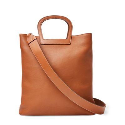 Ralph Lauren Horseshoe Calfskin Tote Rl Gold