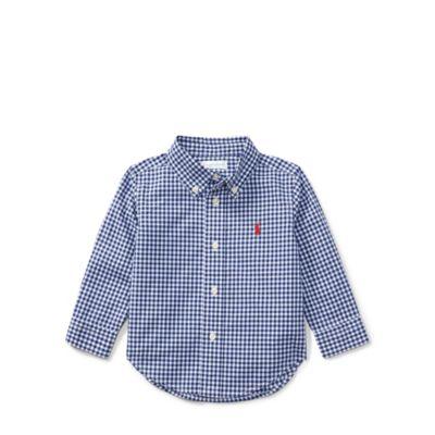 Ralph Lauren Gingham Cotton Poplin Shirt Royal Multi 6m