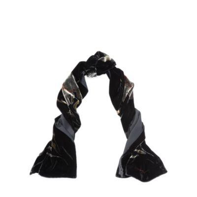 Ralph Lauren Diana Floral Velvet Scarf Black