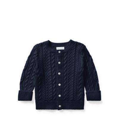 Ralph Lauren Aran-knit Cotton Cardigan Cruise Navy 3m