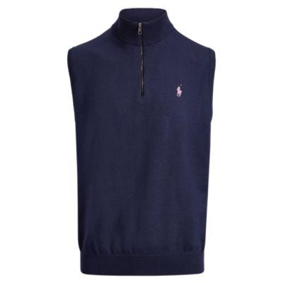 Ralph Lauren Cotton Half-zip Sweater Vest French Navy