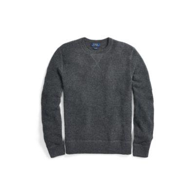 Ralph Lauren Waffle-knit Cashmere Sweater Gina Grey Heather