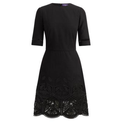 Ralph Lauren Bettina Leather-trim Dress Black