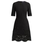 Ralph Lauren Bettina Leather-trim Dress Black