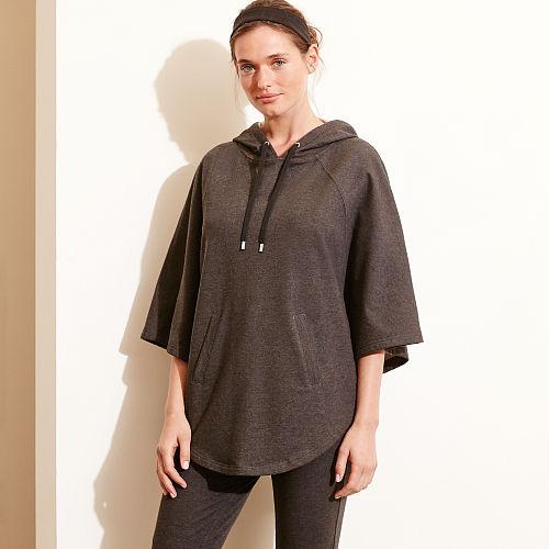 Ralph Lauren Lauren Hooded French Terry Poncho Dark Heather