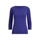 Ralph Lauren Lace-up Cotton Boatneck Top Empress Blue Lp